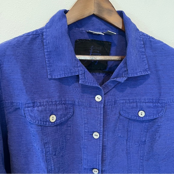 Chicos 3 Vintage Silk and Linen Mother of Pearl Button Front Lightweight Jacket - Picture 2 of 11